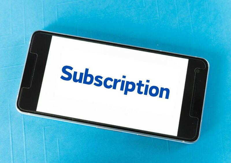 スマホにSubscriptionの文字